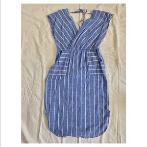 Blue and White Striped Dress